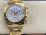 ARF Rolex Daytona Dandong 4131 Movement 904L Steel 40mm White Face YG Band Watch